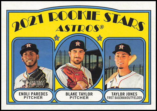 211 Astros 2021 Rookie Stars (Enoli Paredes Blake Taylor Taylor Jones) RS, RC